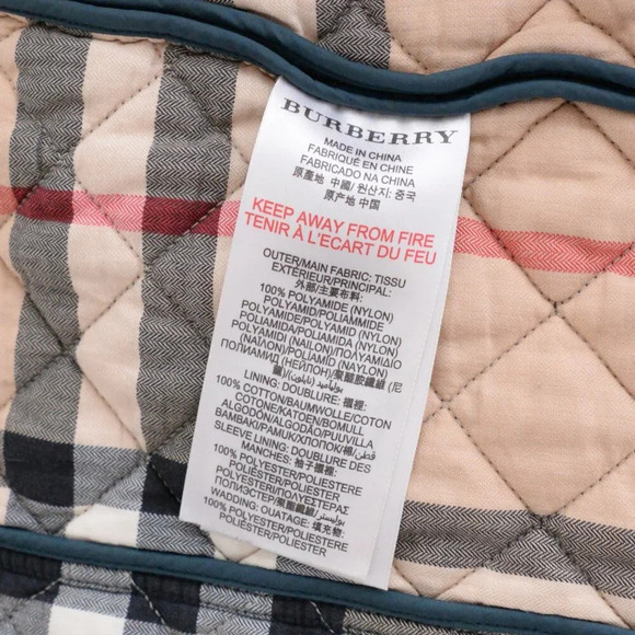 Burberry BRIT Green Zip Up Quilted Puffer Lined Hidden Hoodie Winter Jacket 8Y - Picture 16 of 16